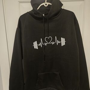 Heartbeat Graphic Black Hoodie